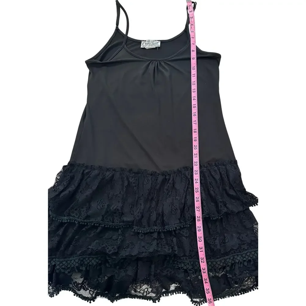 Lady Noize - Spaghetti Strap Slip Dress with Lace Ruffle - Large - Picture 6 of 6